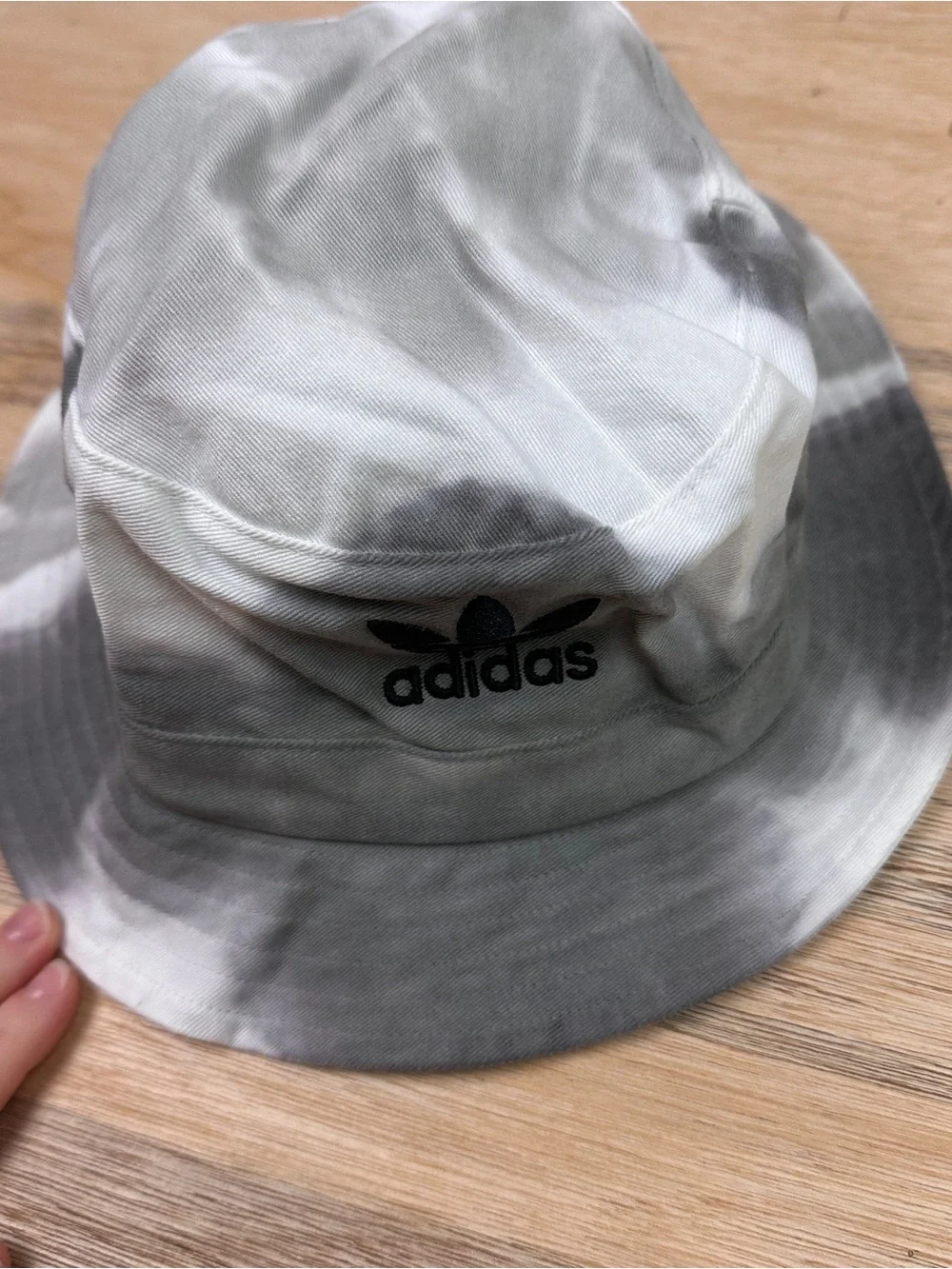 adidas Kids Gray & White Tie-Dye Bucket Hat